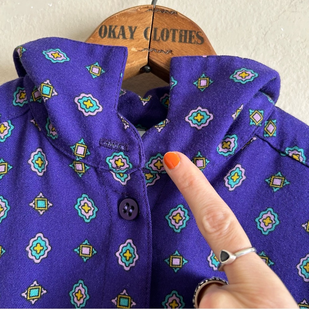 Vintage Patterned Flannel Button Down - image 6